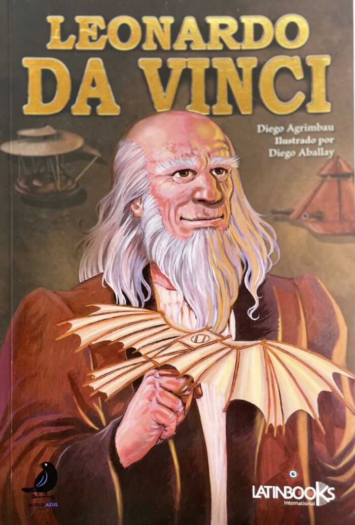 Portada del libro ilustrado “Leonardo Da Vinci”, una novela gráfica publicada por Mirlo Azul.